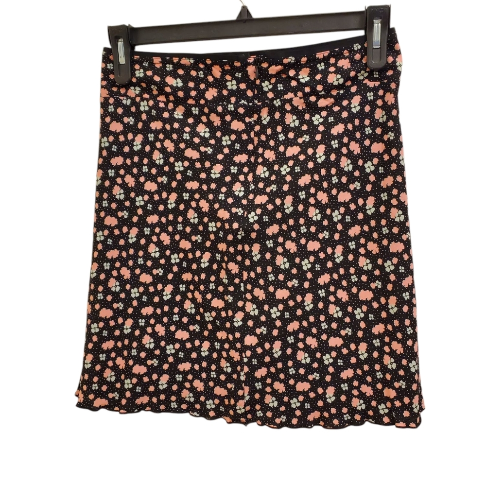 Free People Black and Pink A-Line Mini Skirt